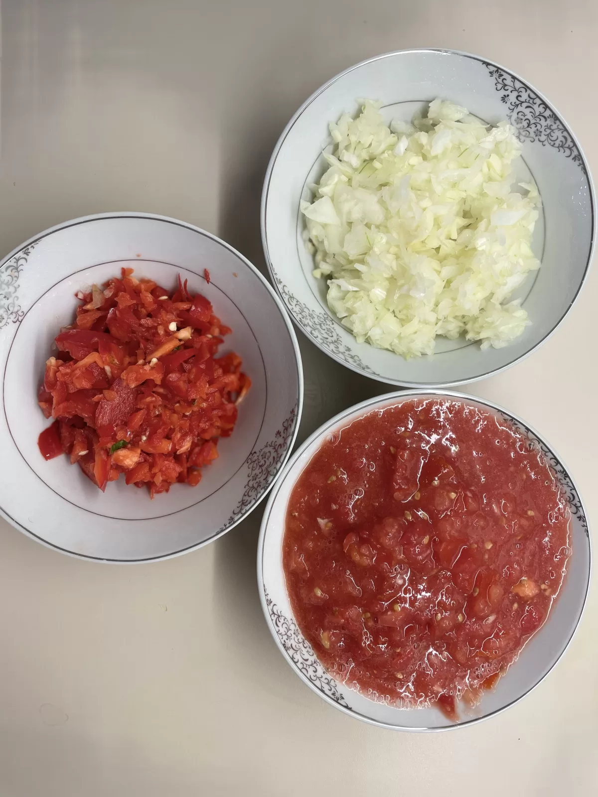 Cutting the ingredients