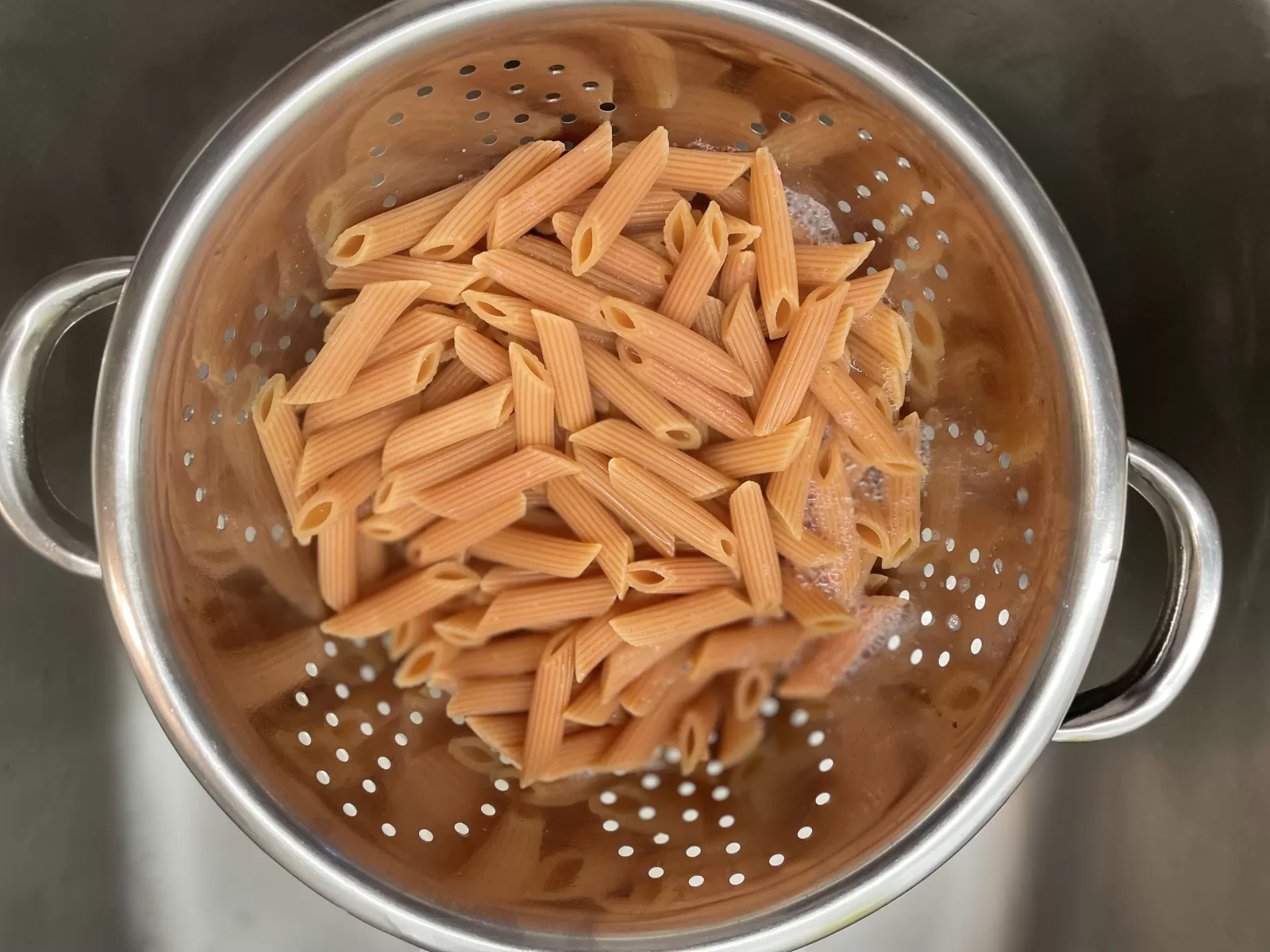 Draining the pasta
