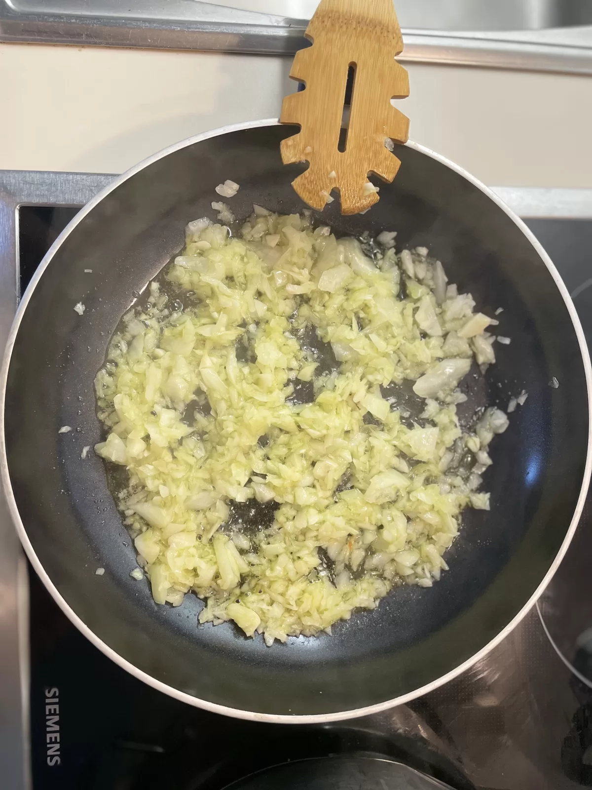 Frying the onions