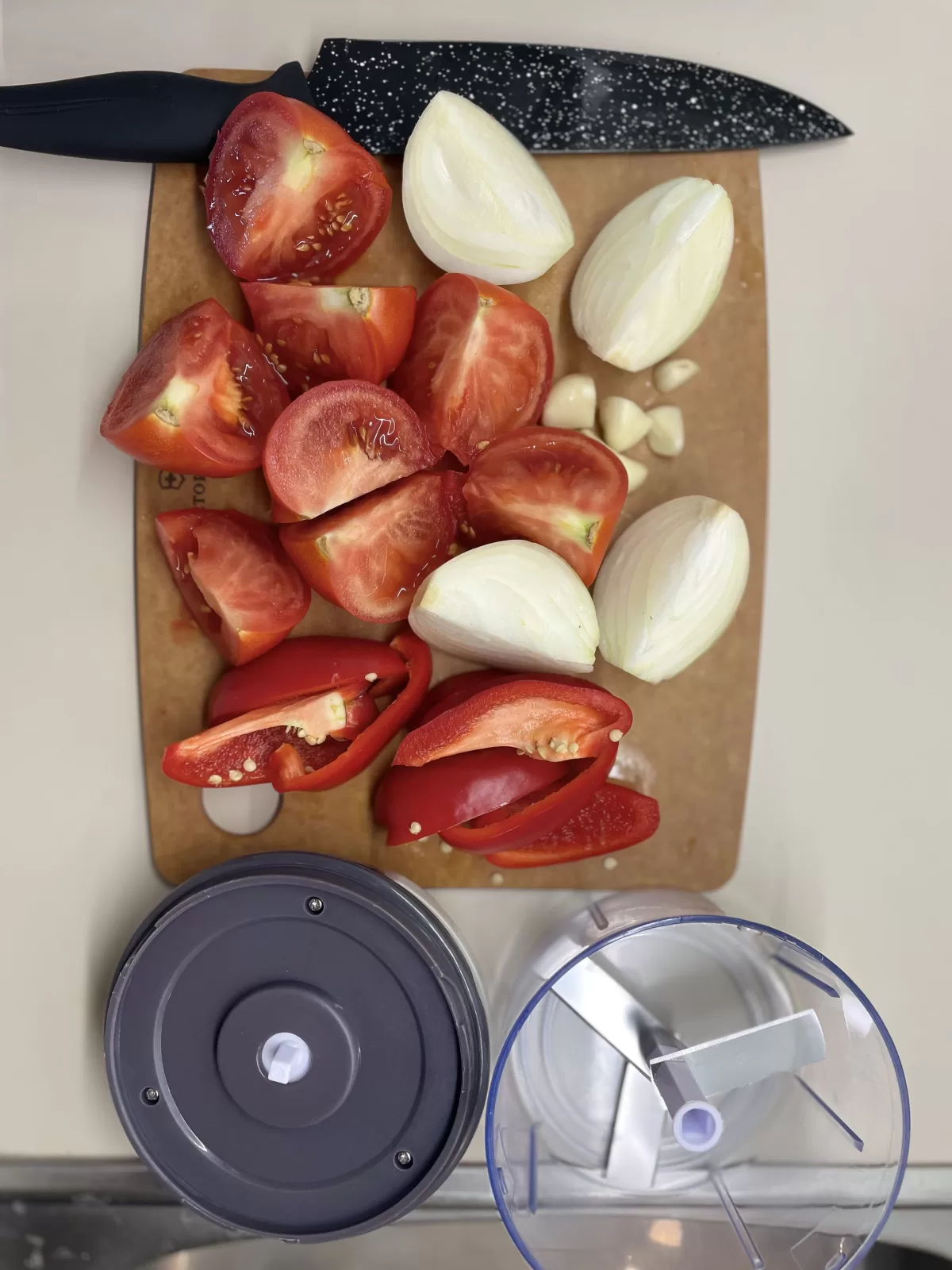 Cutting the ingredients